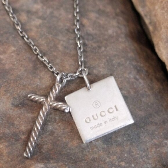 Gucci Jewelry - Gucci Necklace With Gucci pendant and cross